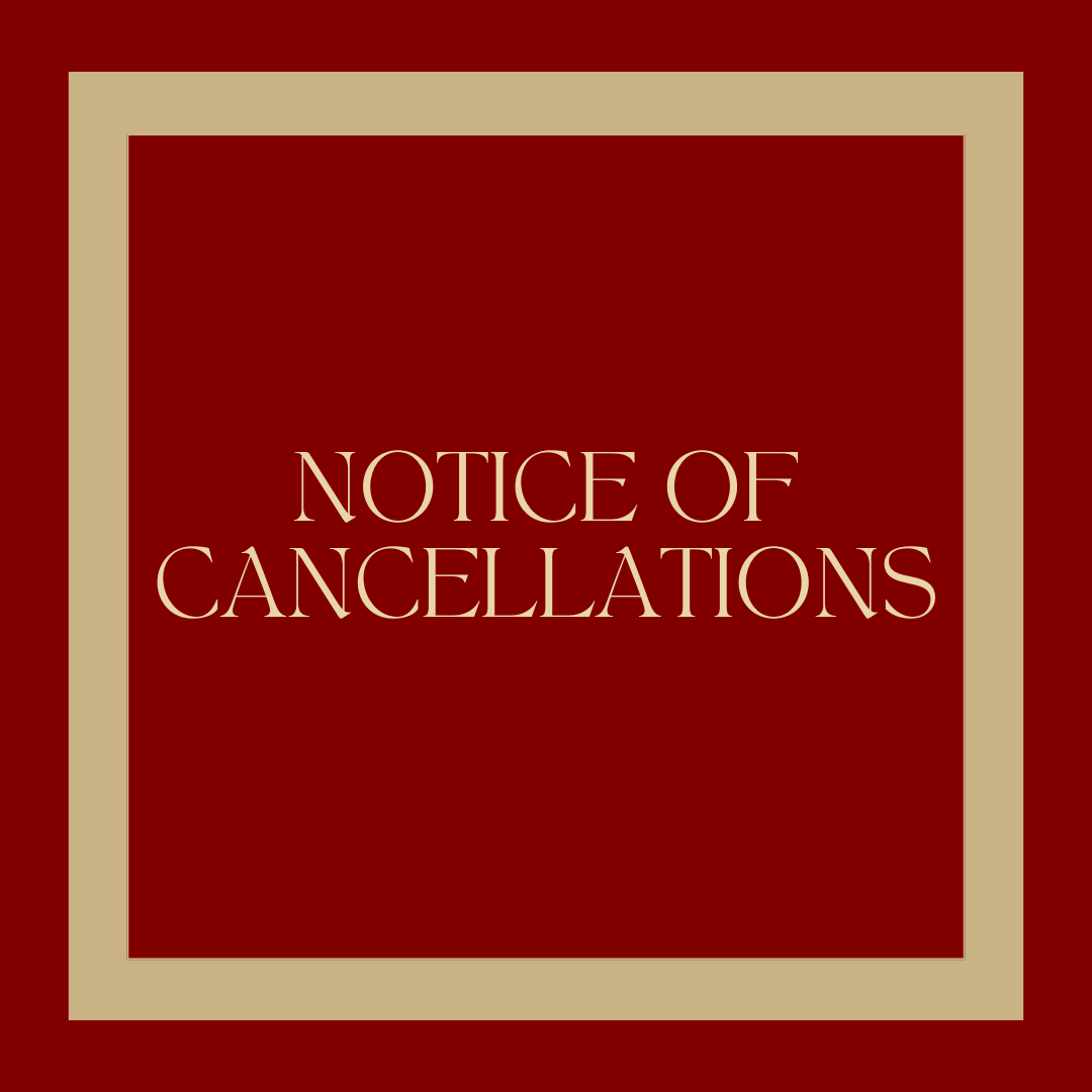 Notice of Cancellations